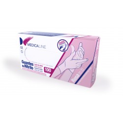 GUANTES NITRILO ROSAS SIN POLVO MEDICALINE