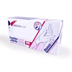 GUANTES NITRILO BLANCOS SIN POLVO MEDICALINE