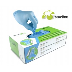 GUANTES NITRILO SIN POLVO AZUL STARLINE